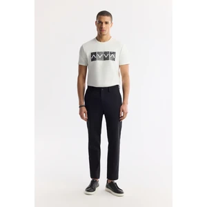 Erkek Slim Fit Siyah Beli Lastikli Bi-Stretch Teknik Kumaş Pantolon A51Y3077