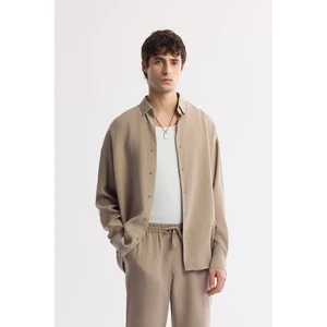 Erkek Bej Relaxed Fit Beli Lastikli Bağcıklı Soft Touch Pantolon A51y3031
