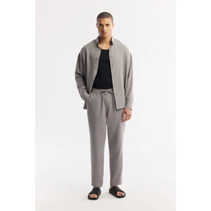 Erkek Nardo Gri Relaxed Fit Beli Lastikli Bağcıklı Soft Touch Pantolon A51y3031