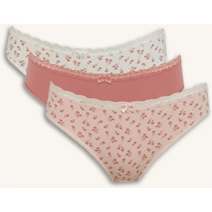 Dantel Detaylı 3'lü Brief Külot-Fall in Love E7663AX25SP