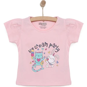 Basic Kız Dondurma Partisi Baskılı T-Shirt Kız Bebek