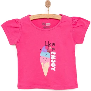 Basic Kız Eğlenceli Dondurma Baskılı T-Shirt Kız Bebek