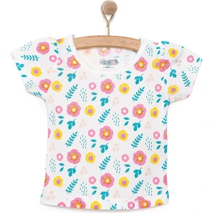 Basic Kız Çiçek Desenli T-Shirt Kız Bebek