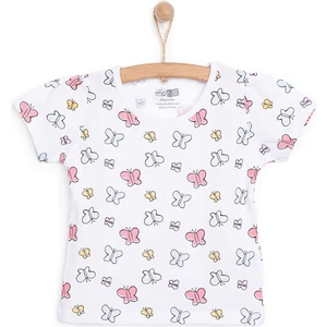 Basic Kız Kelebek Desenli T-Shirt Kız Bebek