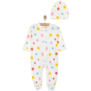 Hellobaby Yenidoğan Çiçek Baskılı Kız Tulum-Şapka Kız Çocuk