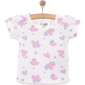 Basic Kız Kalp Desenli T-Shirt Kız Bebek