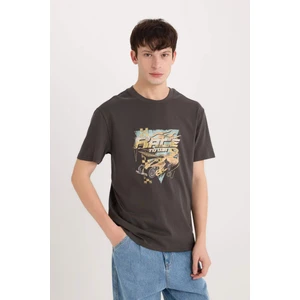 %100 Pamuk Hot Wheels Bisiklet Yaka Baskılı Kısa Kollu Tişört D6816AX25SP