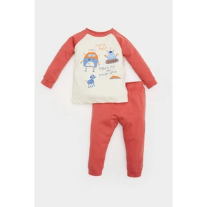 Erkek Bebek Pijama Takımı Araç Baskılı Uzun Kollu Penye Üst Beli Lastikli Uzun Alt E0758A525SP
