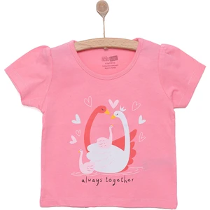 Basic Kız Kuğu Baskılı T-Shirt Kız Bebek