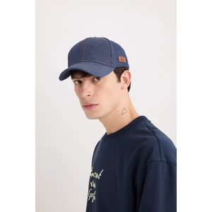 Erkek Etiket Baskılı Jean Cap Şapka