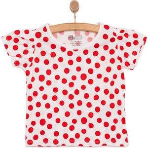 Basic Kız Puantiye Desenli  Baskılı T-Shirt Kız Bebek