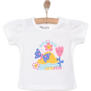 Basic Kız Kelebek Baskılı T-Shirt Kız Bebek