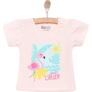 Basic Kız Flamingo Baskılı T-Shirt Kız Bebek