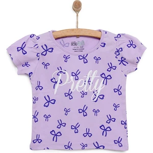 Basic Kız Kurdele Desenli T-Shirt Kız Bebek
