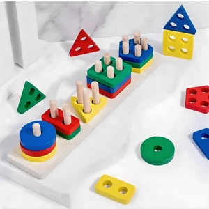 İyi Toys Ahşap 5'li Geometri Sıralama Montessori