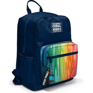 Coral High Lacivert Renkli Çizgili Okul Sırt Çantası 23690