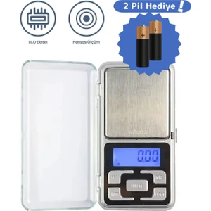 Bandos Pil Hediyeli Dijital Hassas Elektronik Kuyumcu Cep Terazisi Tartı 300 gr