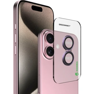 Buddıes iPhone 16  / 16 Plus Uyumlu Kamera Lens Koruyucu (PİNK)