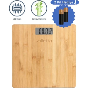 Elordi Pil Hediyeli Bambu Elektronik Tartı Baskül
