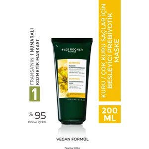 Yves Rocher Besleyici Prebiyotik Maske - Kuru Çok Kuru Saçlar / Nutrition - Vegan -200ml