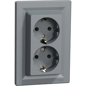 Asfora Çelik İkili Topraklı Priz