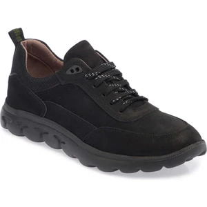 Siyah Hakiki Nubuk Deri Erkek Sneaker - E24I1AY56904-A64