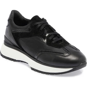 Siyah Deri-Tekstil Kadın Sneaker - K24I1AY67492-A23