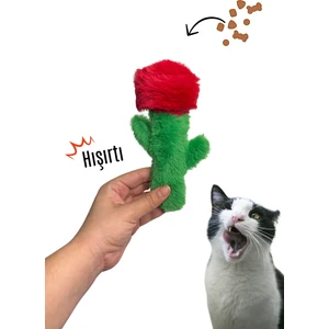 Peluş Gül Kedi Zeka Oyuncağı Mama Saklamalı ve Hışırtı Sesli Kedi Aktivite Oyuncağı