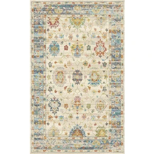 Eko Halı Pietra PTA19 Beige Multy Sıcak Renk Geçişli Etnik Desenli Yumuşak Dokulu Makine Halısı