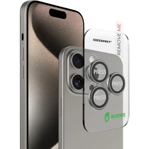 Buddıes iPhone 15 Pro  / 15 Pro Max Uyumlu Kamera Lens Koruyucu (TİTANİUM)