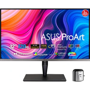 Proart PA32UCG-K 32 4K  Mini LED iPS Freesync Hdr 3840X2160 5ms 120HZ Thunderbolt 3 Dp HDMi USB  mm Vesa 3yil Hlg,dobly Vision, Donanim Kalibrasyonu, UHD Premium