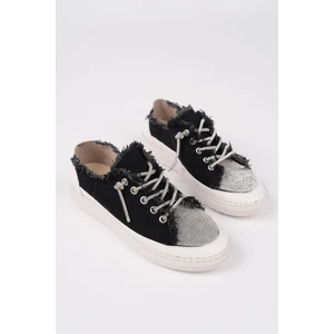 Damsel Bağcıklı Taşlı Kadın Günlük Denim Sneaker Spor Ayakkabı