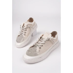 Damsel Bağcıklı Taşlı Kadın Günlük Denim Sneaker Spor Ayakkabı