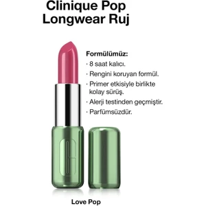 Pop Longwear™ Gün Boyu Kalıcı Ruj - Renk: Love Pop 3.9g | Parlak Bitiş
