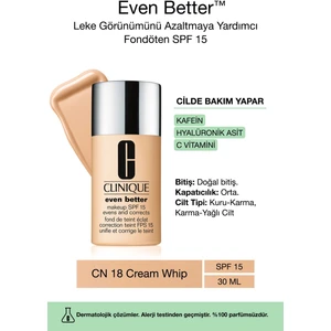 Even Better™ Doğal Bitişli Fondöten SPF 15 - Renk: CN 18 Cream Whip 30ml | C Vitamini