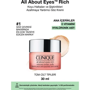 All About Eyes Rich Yoğun Göz Kremi - Şişlik ve Koyu Halkalara Karşı Etkili Nemlendirici, 30 ml
