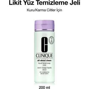 All About Clean™ Likit Yüz Temizleme Jeli Mild/Hassas Cilt - Kuru/Karma Cilt Tipi (Tip2) - 200ml