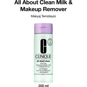 All About Clean™ Micellar Temizleyici Süt ve Makyaj Temizleyici 200ml | Kuru/Karma Cilt Tipi