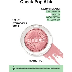 Cheek Pop Allık - Renk: Heather Pop 3.5g | Uzun Süre Kalıcı, Doğal ve İpeksi Formül