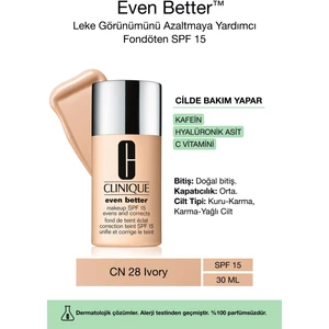 Even Better™ Doğal Bitişli Fondöten SPF 15 - Renk: CN 28 Ivory 30ml | C Vitamini