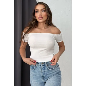 Lesa Wear Soft Touch Kayıkçı Yaka Dekolteli Basic Crop Bluz