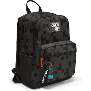 Coral High Siyah Blok Desenli Dört Bölmeli Okul Sırt Çantası 23694