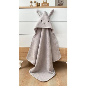 Gürpamuk Home Baby Pamuklu Yumuşacık Kız-Erkek Bebek/yenidoğan Banyo Havlu Kundak Gri/tavşan