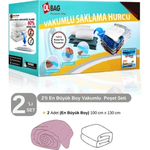 Marufmarket Vakumlu Hurç 2'Li En Büyük Boy 100 cm   x  130 cm  ( Çift Kişilik Yorgan Ve Döşek Için)