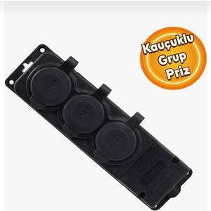 Monofaze 3'lü Kauçuk Grup Priz