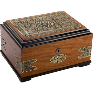 Authentic Cedar Tepsili Puro Kutusu Humidor Koyu Kahve 80s
