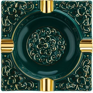 Kabartma Motif Porselen Puro Küllüğü Yeşil/gold 4lü