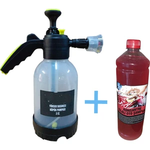 Araba Otomobil Yıkama Köpük Pompası 2lt + Cilalı Oto Şampuan 1lt
