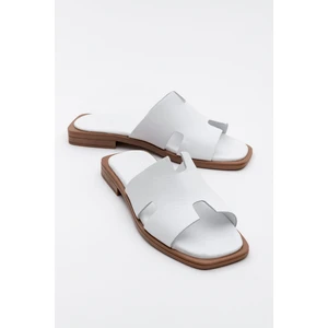 Jez Beyaz Cilt  Deri Kadın Terlik