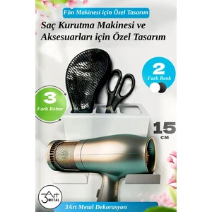 3Art Metal Metal Fön Makinesi ve Aparat Standı - Kuaför & Ev Kullanımı